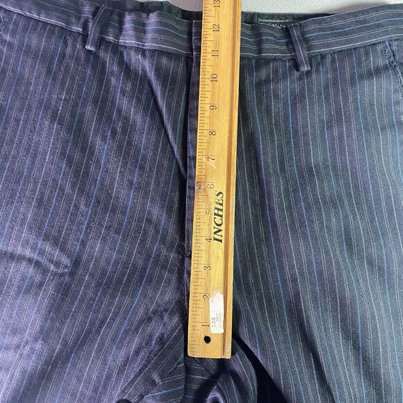 Vintage BANANA REPUBLIC 100% Wool Pants Pleated Pinstripe Mens 36 x 34 Blue - Picture 6 of 8